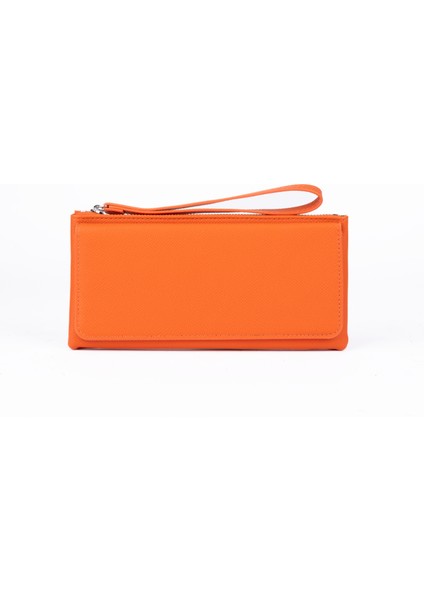 Kadın Vegan Suni Ithal Deri Bilek Askılı Cüzdan – Fermuarlı & Kartlıklı Portföy Şık Uzun Cüzdan