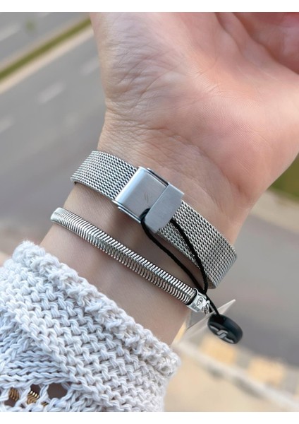 Çelik Hasır Kordon 2 Yıl Garantili 3ATM Suya Dayanıklı Kadın Kol Saati+Bileklik B141191 modelleri