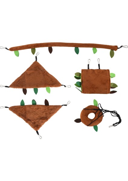 5pcs Hamster Şeker Planör Asılı Kafes Aksesuarları Set Yaprak Ahşap Tasarım Küçük Hayvan Hamak Kanalı Teleferik Salıncak (Yurt Dışından) fiyatları
