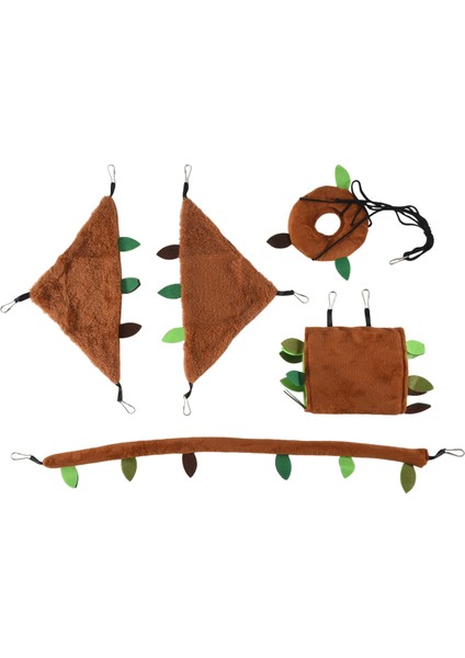 5pcs Hamster Şeker Planör Asılı Kafes Aksesuarları Set Yaprak Ahşap Tasarım Küçük Hayvan Hamak Kanalı Teleferik Salıncak (Yurt Dışından) modelleri