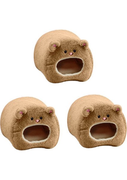 3x Sıçanlar Hamster Kış Sıcak Asma Kafes Hammock Küçük Tüylü Hayvanlar Için Yatak Paspası ile Sevimli Ayı Evi (Yurt Dışından)