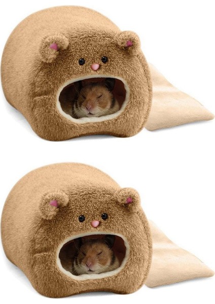 2x Sıçanlar Hamster Kış Sıcak Asma Kafes Hammock Sevimli Ayı Ev Küçük Kürklü Hayvanlar Için Yatak Mat Ile (Yurt Dışından)