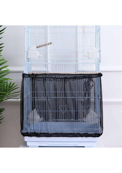 3x Kuş Kafesi Kapak Tohumu Yakalayıcı Kuş Kafesi Naylon Örgü Net Kapak Etek Koruyucusu (Siyah) (Yurt Dışından) indirimleri