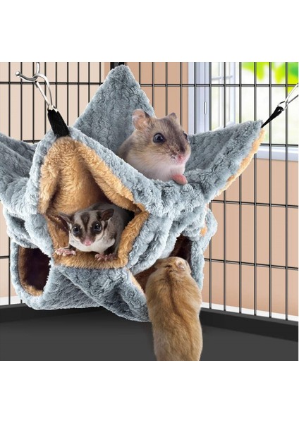 Küçük Hayvanlar Hamak Gelincik Şeker Planör Üçlü Ranza Kafesi Sıcak Peluş Hamster Grisi Için Hamak Yatak Hakkında Hakkında Gizli (Yurt Dışından) modelleri