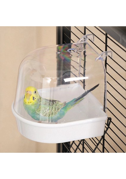Parrot Asılı Küvet Kolay Kurulum Kanarya Kafes Aksesuarları Evcil Kuş Banyosu Kutusu Papaz Su Duş Kasesi Kuş Kafesi B (Yurt Dışından) fiyatları