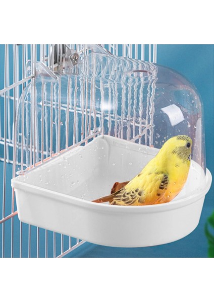 Parrot Asma Küvet Kolay Kurulumu Kanarya Kafes Aksesuarları Pet Kuş Banyo Kutusu Parrot Su Duş Kuş Kafesi A (Yurt Dışından) modelleri