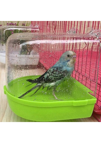 Parrot Asma Küvet Kolay Kurulumu Kanarya Kafes Aksesuarları Pet Kuş Banyo Kutusu Parrot Su Duş Kuş Kafesi A (Yurt Dışından) fırsatları