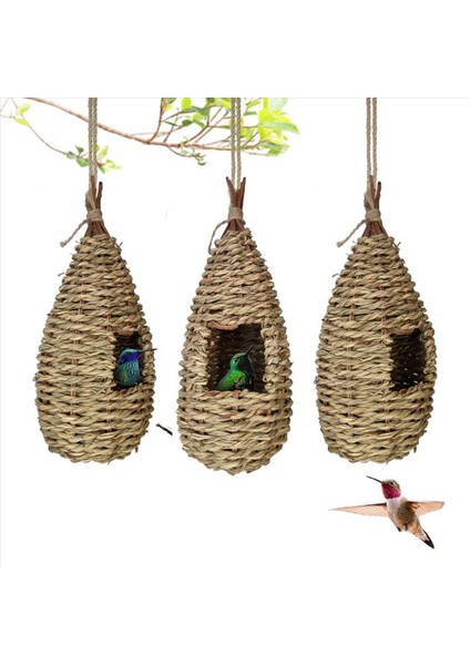 6x Bahçe Teslim Kuşları Yuva Kutusu Yatak Yutuklar Yuva Çim El Dokuma Kuş Evleri Açık Havada Asılı (Yurt Dışından) modelleri
