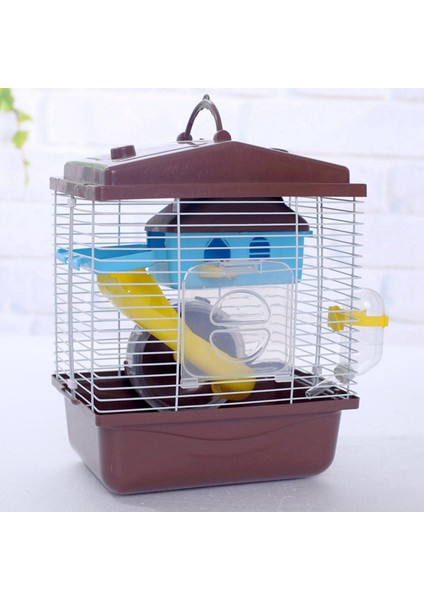 2pcs Pet Cage Hamster Cottage Hamster Için Şeffaf Sırt Işığı Çift Katmanlı Ev - Mavi ve Kahve (Yurt Dışından) fırsatları