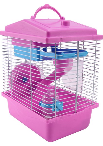 2x Pet Cage Hamster Cottage Hamster Altın Hamster Pet Pembesi Için Şeffaf Sırt Işığı Çift Katmanlı Ev (Yurt Dışından) indirimleri