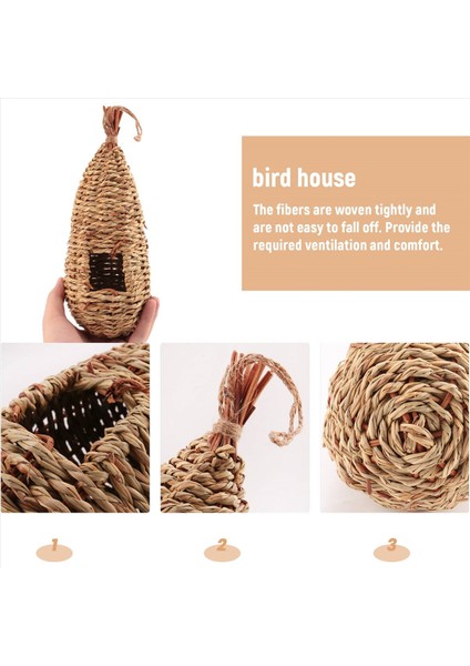 Bahçe Tespit Kuşlar Yuva Kutusu Yatak Yuva Yuva Çim El Dokuma Kuş Evleri Açık Havada Asılı (Yurt Dışından) indirimleri