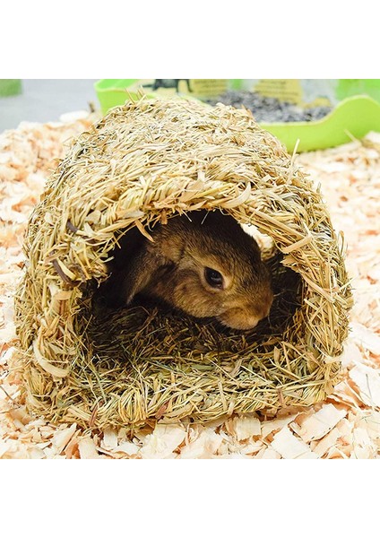 Çim Evi Tüneli Hutch Dokuma Kulübesi Yatmak Veya Yenilebilir Yenilebilir Çiğneme Tavşanlar Için Eve Chinchilla ve Küçük Hayvanlar (Yurt Dışından) modelleri