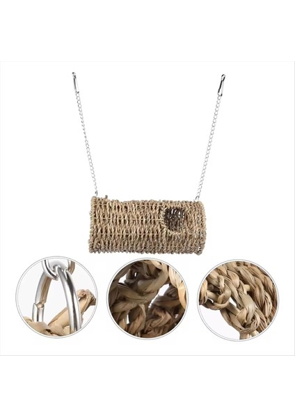 Çim Hammock Oyun Tüneli Asılı Yatak Evi Pet Rat Hamster Pet Kuş Yuvası Yatak Papaz Seagrass Rattan Evleri (Yurt Dışından) fırsatları