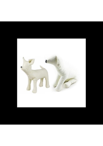 2pcs Deri Köpek Mankenleri Ayakta Duran Köpek Modelleri Oyuncaklar Evcil Hayvan Dükkanı Ekran Manken - Beyaz S &amp L (Yurt Dışından)