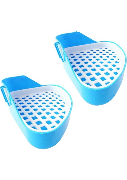 2x Tavşan Tuvalet Çöp Tepsisi Küçük Hayvan Tuvalet Köşesi Lazımlık Tavşan Için Pet Kumusu Tepsileri Köşe Hamster (Mavi) (Yurt Dışından)