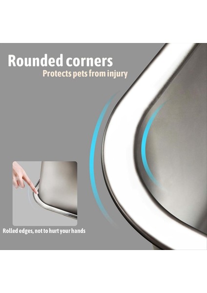 Paslanmaz Çelik Kedi Kumu Kutusu 17 5 x 13 5 x 6 Inç Koku Geçirmez Çöp Tavası Yapışmaz Temizlenmesi Kolay Pasa Dayanıklı (Yurt Dışından) indirimleri