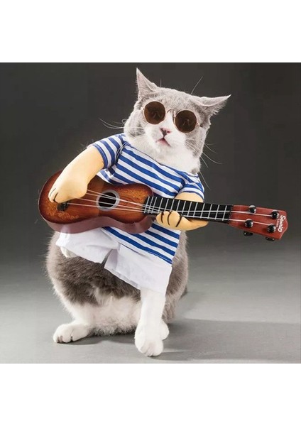 Pet Gitar Kostümü-Köpek Kostümü Komik Kedi Kıyafetleri Köpekler Kediler Süper Komik Gitarist Tarzı Evcil Kıyafetler En Iyi Hediye L (Yurt Dışından) modelleri
