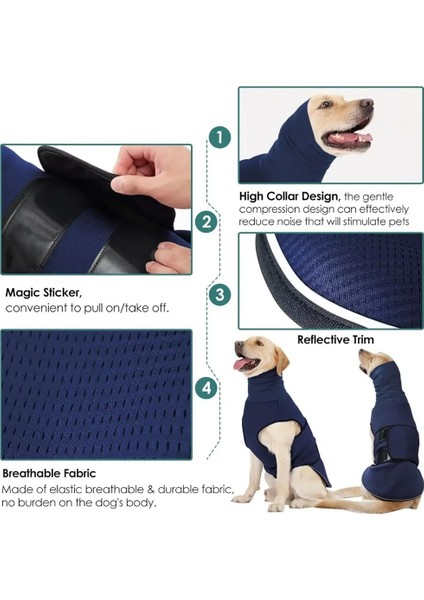 Köpek Kaygısı Yeleği Büyük Köpek Sakinleştirici Ceket Için Gök Gürültüsü Ceket Köpek Kaygısı Ceketi Gürültü Için Köpek Kaputu L (Yurt Dışından) modelleri
