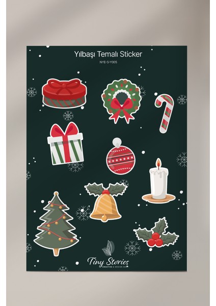 Yılbaşı Temalı Sticker Seti - 6 Adet / Ajanda, Defter,bullet Journal,scrapbook fiyatları
