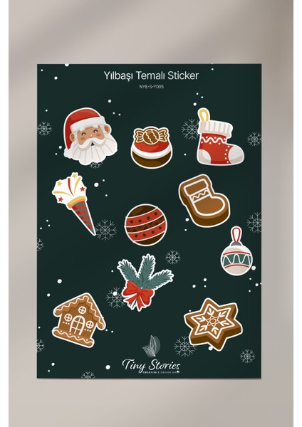 Yılbaşı Temalı Sticker Seti - 6 Adet / Ajanda, Defter,bullet Journal,scrapbook fırsatları