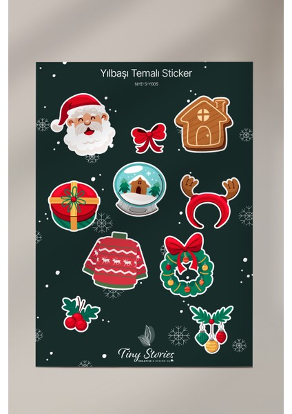Yılbaşı Temalı Sticker Seti - 6 Adet / Ajanda, Defter,bullet Journal,scrapbook