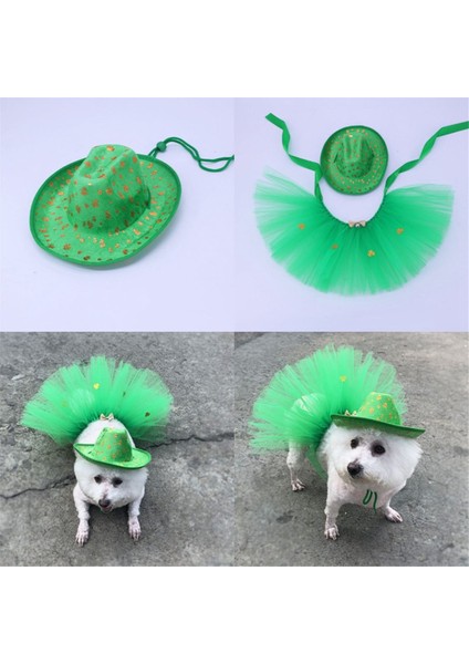 Irlandalı Festival Pet Kostümleri Kediler ve Köpekler Shamrock Şapkalar Pet Tutu Kovboy Şapkalar Komik Evcil Kostümler (Yurt Dışından) modelleri
