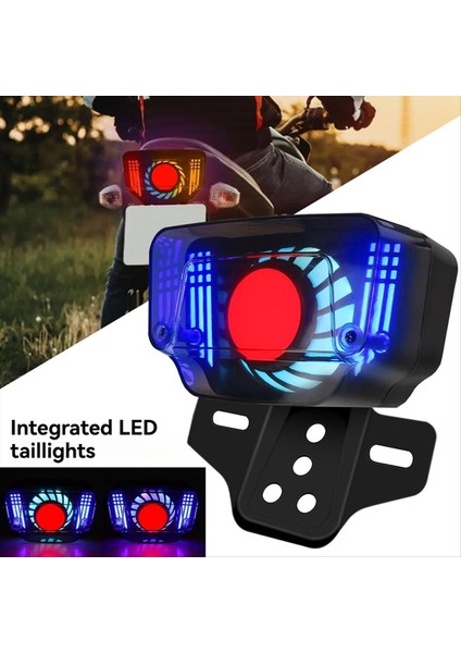 Evrensel 12V Motosiklet LED Fren Stop Lambası Sinyal Işıkları LED Entegre Kuyruk Lambası Plaka Braketi ile (Yurt Dışından) indirimleri