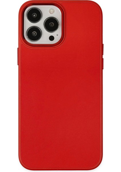 iPhone 13 Pro Max Kılıf Asya Deri Silikon - Kırmızı