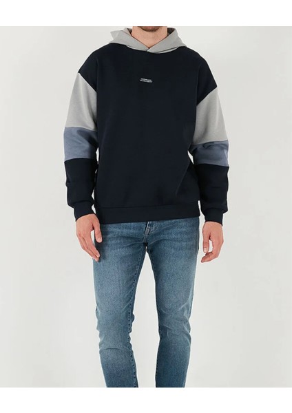 Erkek Pamuklu Regular Fit Kapüşonlu Içi Tüylü Yumuşak Şardonlu Kolu Parçalı 3 Iplik Sweat fiyatları