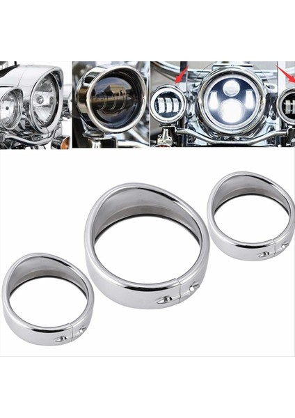 Motosiklet Far Braketi Harley Touring Yol Kral Electra Glide Softail Fld / Flh Parçası 7in Halka + 4.5 In LED Sis Lambası (Yurt Dışından) fırsatları