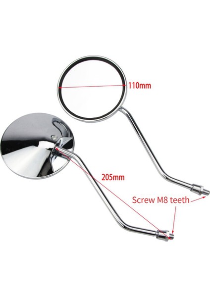 1 Çift Motosiklet Scooter Aynaları Evrensel Motosiklet Dikiz Aynası 8mm Yuvarlak Oval Dışbükey Aynalar (Yurt Dışından) fiyatları