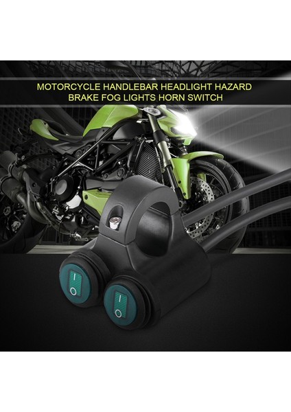 22MM Evrensel Motosiklet Gidonu Far Fren Sis Farları Boynuz Çift Kontrol Düğmesi Anahtarı B (Yurt Dışından) fiyatları