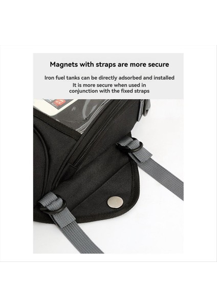 Motosiklet Yağ Tankı Çantası Açık Çok Fonksiyonlu Tankı Çantası Navigasyon Çantası Sabit Kayış + Güçlü Mıknatıs 32X18X7CM (Yurt Dışından) indirimleri