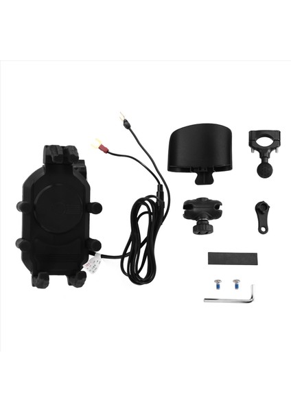 Motosiklet Gidonu Cep Telefon Tutucu Su Geçirmez Cep Aynaları Desteği Kablosuz Navigasyon Araba Şarjı Bisiklet Braketi (Yurt Dışından)