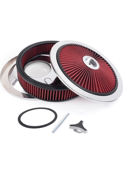 Evrensel Araba 14X3 Hava Filtresi Dairesel Yüksek Akışlı Hava Temizleyici Yıkanabilir 5-1/8 Dişli Bağlantılı Araba Modifiye Parçaları Kırmızı (Yurt Dışından) indirimleri