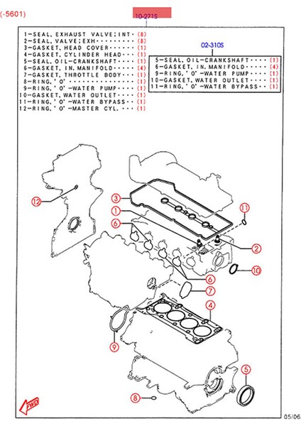 8LA4-10-271 Motor Tamir Kitleri Mazda 3 1.6l 2004-2014 ZY01-10-271 Için Silindir Kapağı Contası Seti (Yurt Dışından)