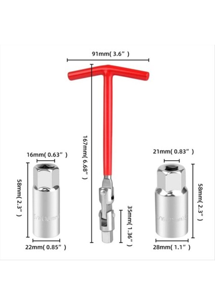 Araba Motosiklet Tamir Aracı Araba Araç Kiti Buji Temizleme Aracı Lokma Anahtar 16MM/18MM / 21MMT-KOLU Anahtarı (Yurt Dışından) fırsatları