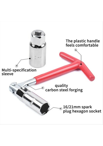 Araba Motosiklet Tamir Aracı Araba Araç Kiti Buji Temizleme Aracı Lokma Anahtar 16MM/18MM / 21MMT-KOLU Anahtarı (Yurt Dışından) indirimleri