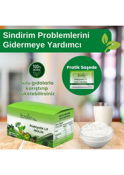 Prebiyotik Lif Inülin Hindibağ 2 gr Saşe 30'lu Kutu modelleri