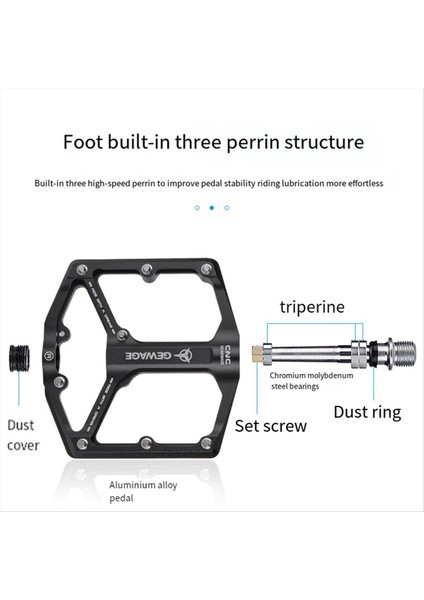 Gewage Bisiklet Pedalı Tek Parça Cnc Alüminyum Alaşım Ultralight Mühür Du Rulman Bisiklet Pedalları Aksesuarları Siyah (Yurt Dışından) modelleri