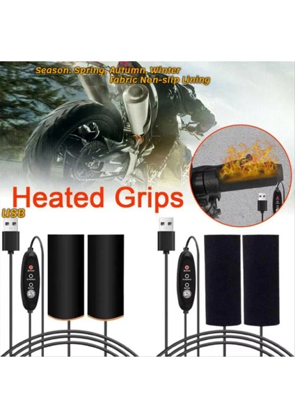 USB Motosiklet Isıtmalı Sapları Gidon 3 Vitesli Ayarlanabilir Yalıtımlı Gidon Elektrikli Scooter Bisiklet Gidon Isıtıcı, B (Yurt Dışından) indirimleri