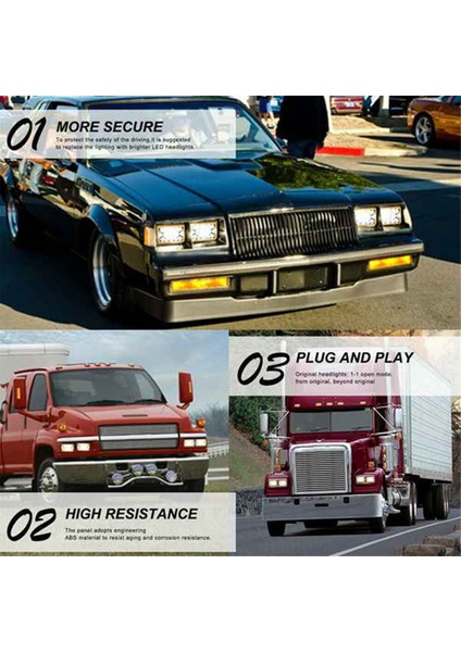 x 6 Inç LED Drl Ampul Kristal Şeffaf Sızdırmaz Far Lambası Far 6x4 Kamyon Motokros Far Parçası (Yurt Dışından) indirimleri