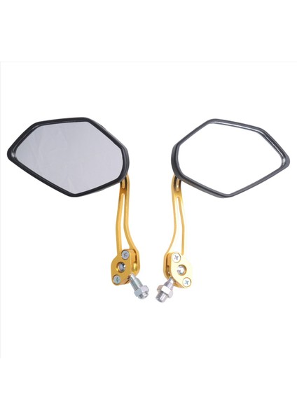2 Adet / Takım Evrensel Motosiklet Dikiz Aynaları Motosiklet 360 Derece Rotasyon Motosiklet Motosiklet Scooter Yan Aynalar 8 / 10MM Siyah + Altın (Yurt Dışından)