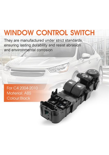 Citroen C4 2004, 2005, 2006, 2007, 2008, 2009, 2010 Için Elektrikli Cam Kontrol Anahtarı 9651464277 6554.HE (Yurt Dışından) indirimleri