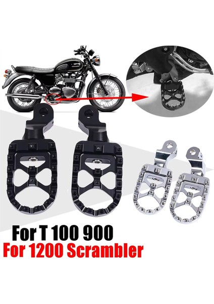 Motosiklet Ön Footrests Ayak Kazıklar Pedallar Ayakliklari Triumph Bonneville T100 T900 T 100 Trunxon 1200 Scrambler, Bir (Yurt Dışından) indirimleri