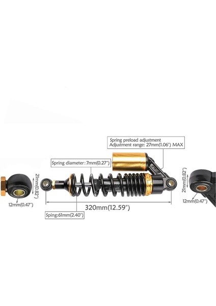 Motosiklet Amortisörü Honda Yamaha Suzuki Için Dönüşüm Motosiklet Amortisörü Evrensel 320MM (Yurt Dışından) modelleri
