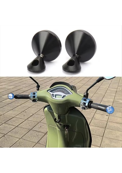 Motosiklet Aksesuarları Gidon Sonu Ayna Yan Rotasyon Vespa Gts 300 GTS300 Gtv 300 GTV300 Siyah (Yurt Dışından) fırsatları