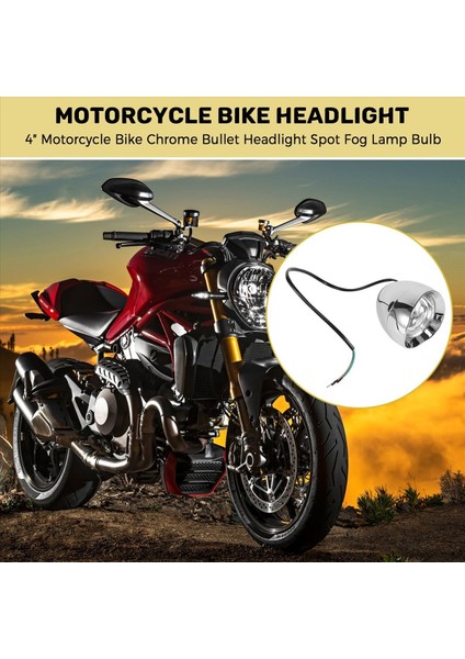 4 " Motosiklet Bisiklet Krom Bullet Far Spot Sis Lambası Ampul Chopper Için (Yurt Dışından) fırsatları