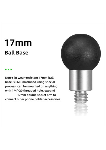 Alüminyum 17MM Top Kafa Adaptörü ile 1/4 Inç Iplik, 17MM Soket Kolu, Tpu Topu Bisiklet Motosiklet Için Telefon Tutucu (Yurt Dışından) indirimleri