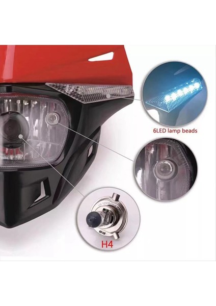 Kir Bisiklet Motosiklet Far Hood Far Takımı Ktm Exc Sx Sxf Exc Mx Smr Kırmızı (Yurt Dışından) fırsatları